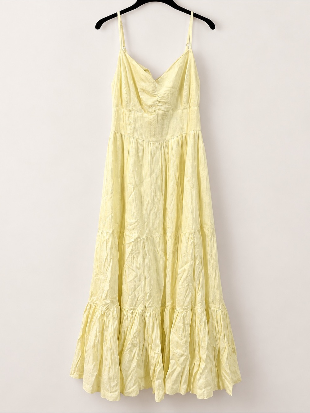 American Eagle Outfitters Pale Yellow Spaghetti Strap Maxi Dress